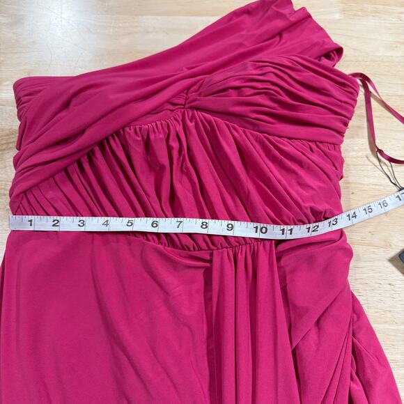 Mac Duggal NWT Pink Strapless Ruched Faux Wrap Dress Size 6 Sweetheart Neck - Picture 8 of 10